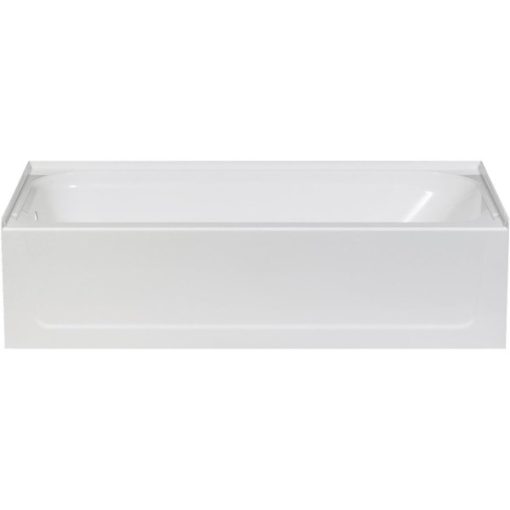 Mustee Topaz 60 In. L x 30 In. W x 16-1/2 In. D Left Drain Bathtub in White
