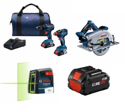 Bosch 4 Tool Combo Kit Interior Finishing Bundle
