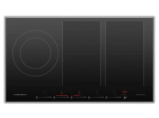 Fisher & Paykel Series 9 36" Black Glass Induction Cooktop, 5 Zones With SmartZone