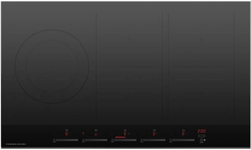 Fisher & Paykel Series 9 36" Black Glass Induction Cooktop, 5 Zones With SmartZone