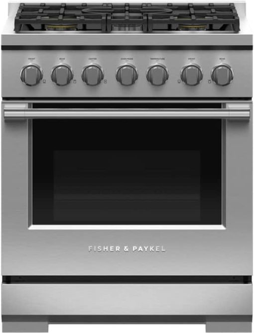 Fisher & Paykel ADA Series 7 Professional 30" Stainless Steel Liquid Propane Range, 5 Burners