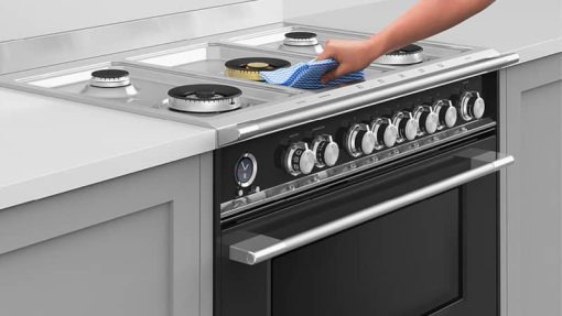 Fisher & Paykel Series 9 Classic 30" Black Freestanding Dual Fuel Range, 4 Burners & Self-Cleaning - Image 8
