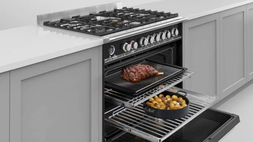 Fisher & Paykel Series 9 Classic 30" Black Freestanding Dual Fuel Range, 4 Burners & Self-Cleaning - Image 9