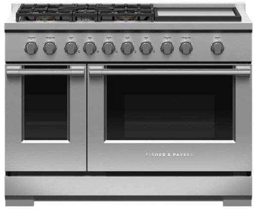 Fisher & Paykel ADA Series 7 48" Stainless Steel Gas Range, 5 Burners With Griddle