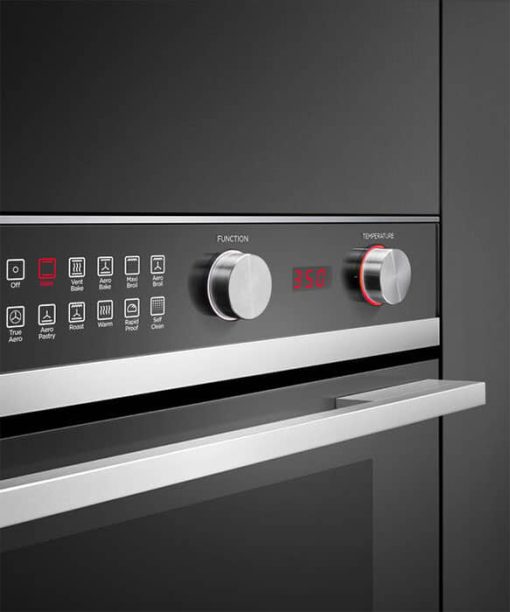Fisher & Paykel Series 9 24" Black Glass And Stainless Steel Single Wall Oven, 11 Function, Self-Cleaning - Image 8