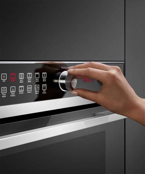 Fisher & Paykel Series 9 24" Black Glass And Stainless Steel Single Wall Oven, 11 Function, Self-Cleaning - Image 9