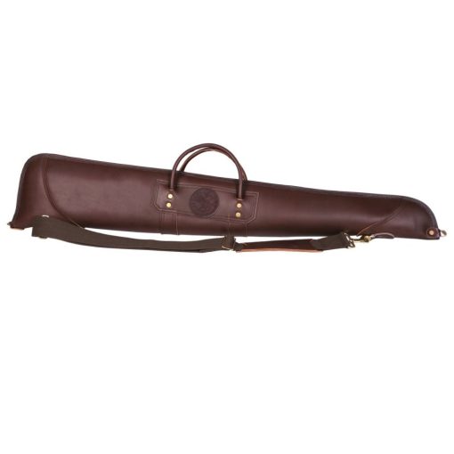 55 In. L Brown Smooth Leather Shotgun Case Without Scope