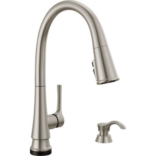 Delta Corwin Single Handle Pull-Down Kitchen Faucet with Soap Dispenser, Stainless