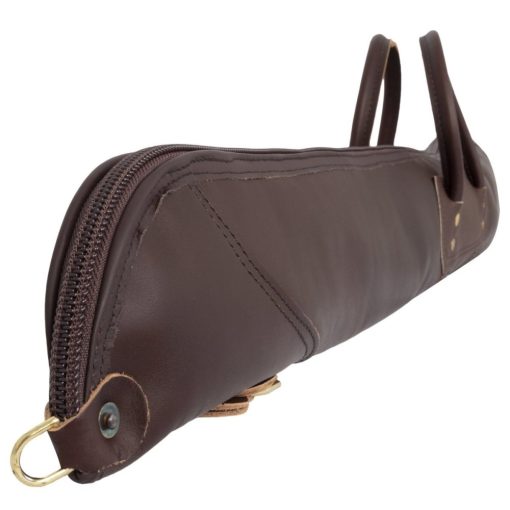 55 In. L Brown Smooth Leather Shotgun Case Without Scope - Image 2