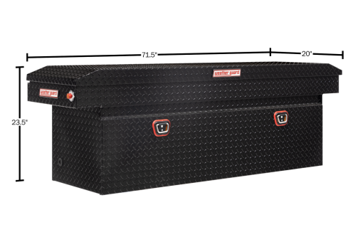 Weather Guard Saddle Truck Tool Box Aluminum Full Deep Gloss Black - Image 5