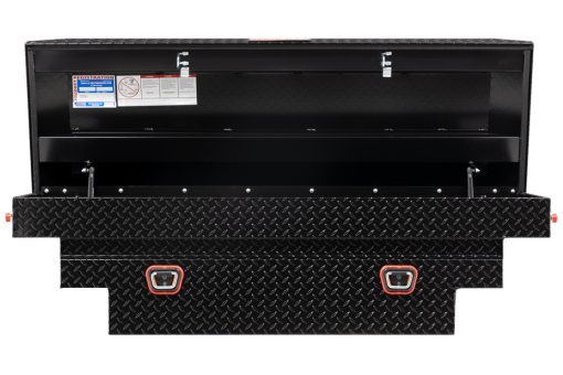 Weather Guard Saddle Truck Tool Box Aluminum Compact Deep Gloss Black - Image 2
