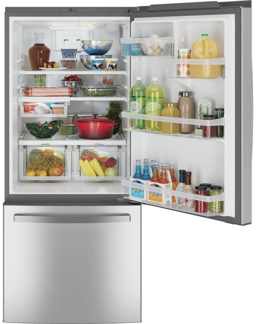 GE ENERGY STAR 21 Cu. Ft. Fingerprint Resistant Stainless Steel Bottom Freezer Refrigerator - Image 3