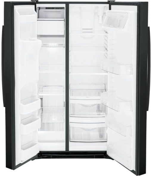 GE 25.3 Cu. Ft. Black Side-By-Side Refrigerator - Image 3