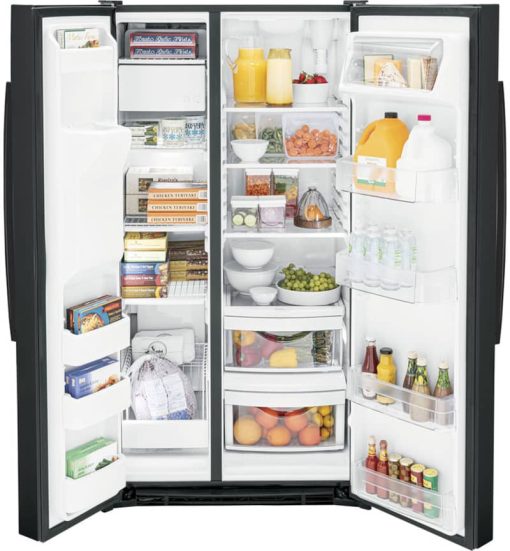 GE 25.3 Cu. Ft. Black Side-By-Side Refrigerator - Image 2