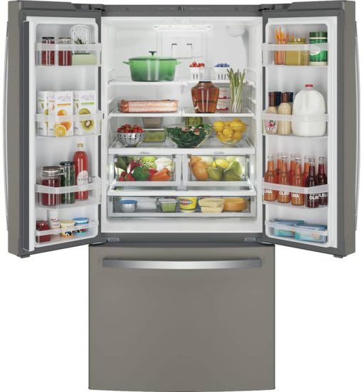 GE ENERGY STAR 18.6 Cu. Ft. Slate Counter-Depth French-Door Refrigerator - Image 2