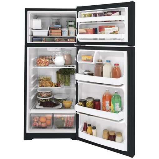 17.5 cu ft Top Freezer Black Refrigerator - Image 4