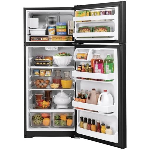 17.5 cu ft Top Freezer Black Refrigerator - Image 4