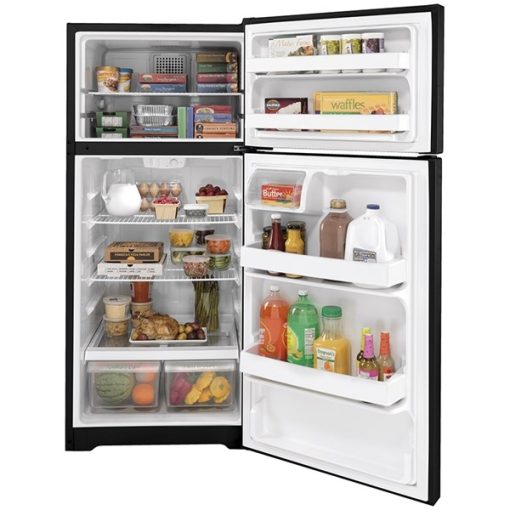 16.6 cu ft Top Freezer Black Refrigerator - Image 4