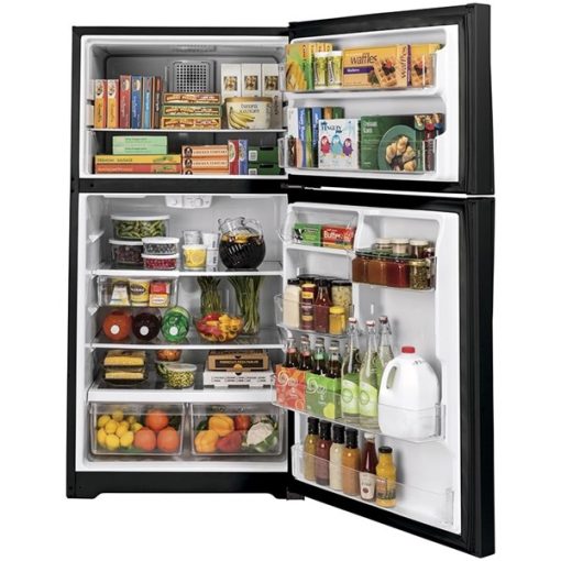 21.9 cu ft Top Freezer Black Refrigerator - Image 4
