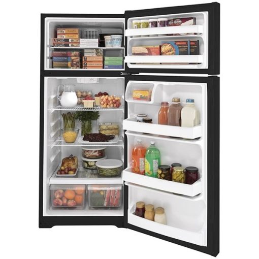 17.5 cu ft Top Freezer Black Refrigerator - Image 4