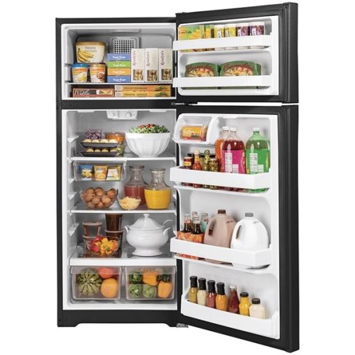 17.5 cu ft Top Freezer Black Refrigerator - Image 4