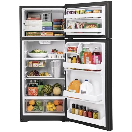 17.5 cu ft Top Freezer Black Refrigerator - Image 4