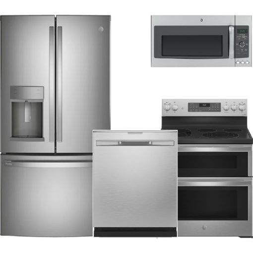 GE Stainless Steel Four Piece Kitchen Suite