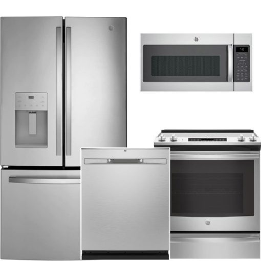 GE Stainless Steel Four Piece Kitchen Suite