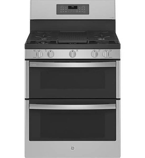 GE Profile 30" Fingerprint Resistant Stainless Steel Gas Double Oven Convection Range With No Preheat Air Fry