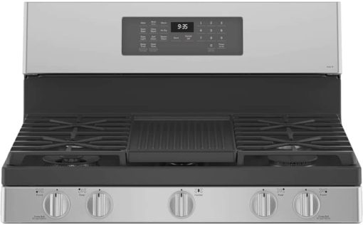 GE Profile 30" Fingerprint Resistant Stainless Steel Freestanding Self Clean Gas Range With No Preheat Air Fry - Image 5