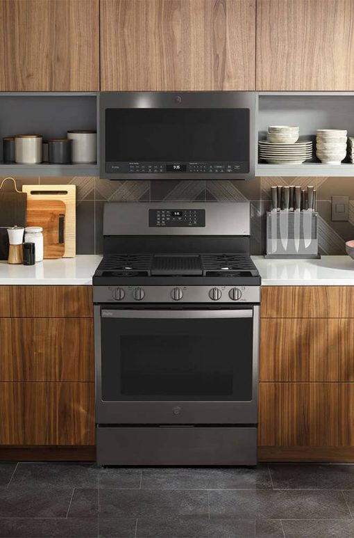 GE Profile 30" Fingerprint Resistant Black Stainless Steel Freestanding Self Clean Gas Range With No Preheat Air Fry - Image 10