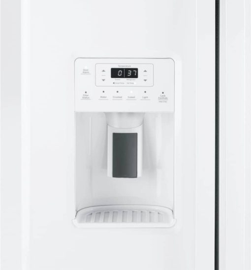 GE 25.3 Cu. Ft.  White Side-By-Side Refrigerator - Image 7