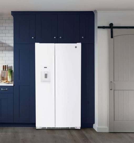 GE 25.3 Cu. Ft.  White Side-By-Side Refrigerator - Image 8
