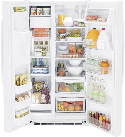 GE 25.3 Cu. Ft.  White Side-By-Side Refrigerator - Image 2