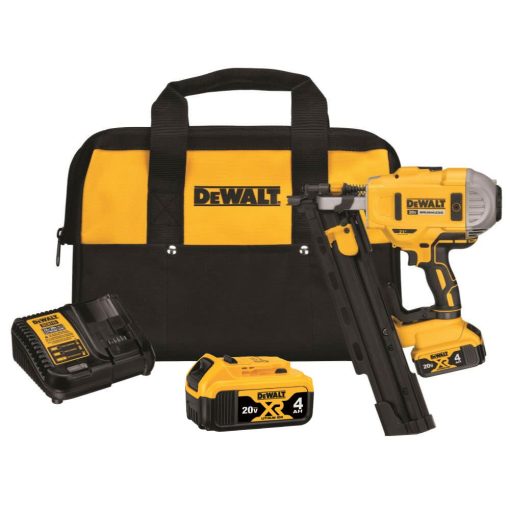 20V MAX* 21 Degree Plastic Collated Cordless Framing Nailer with Two 4Ah Lithium Ion Batteries, Charger, and Kit Bag