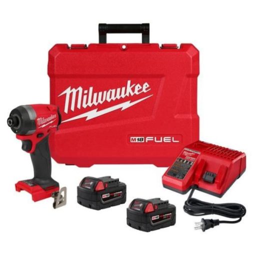 Milwaukee M18 FUEL 18-Volt Lithium-Ion Brushless 1/4 In. Hex Cordless Impact Driver Kit