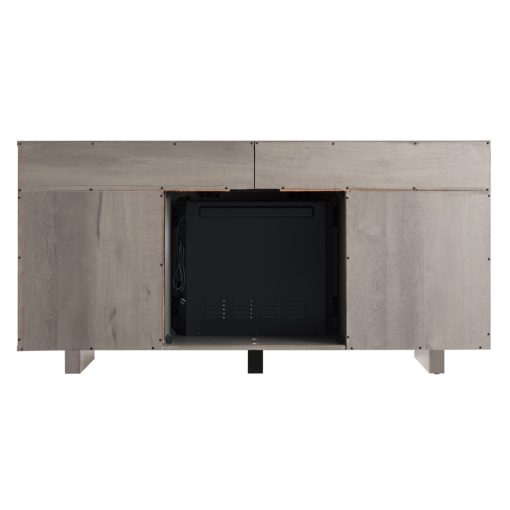 Hearthpro Media Electric Fireplace with Wood Finish Accent Doors - Image 2