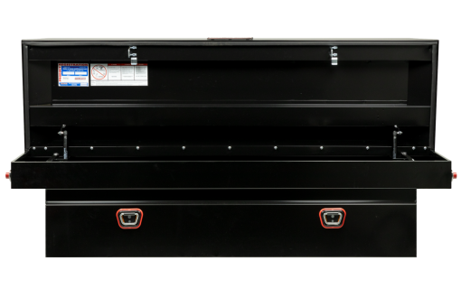 Weather Guard Saddle Truck Tool Box Steel Standard Gloss Black - Image 2