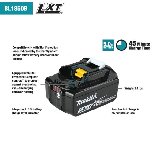 Makita 18V LXT 2pc Combo Kit Lithium Ion Brushless Cordless - Image 6