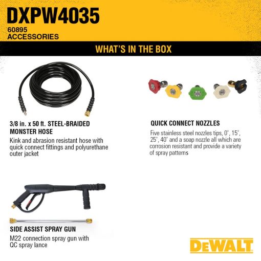 DEWALT Professional Gas Pressure Washer 4000 PSI at 35 GPM HONDA with AAA Triplex Plunger Pump Cold Water 49 State - Image 7