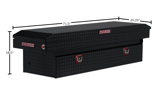 Weather Guard Saddle Truck Tool Box Aluminum Full Standard Gloss Black - Image 5