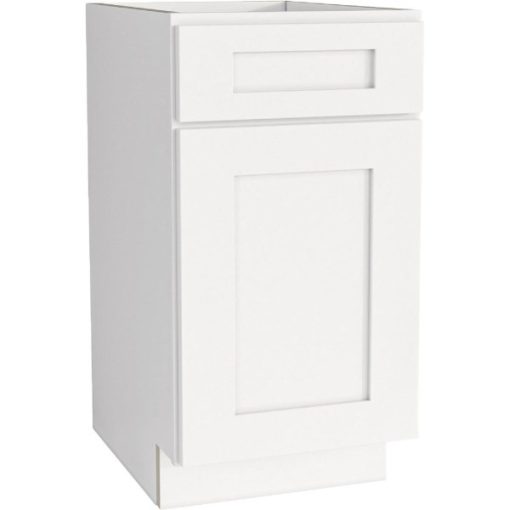 CraftMark Plymouth Shaker 18 In. W x 24 In. D x 34.5 In. H White Base Kitchen Cabinet