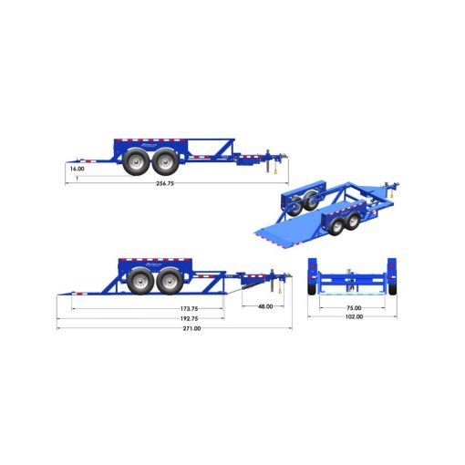 Air-Tow 16' Hydraulic Drop Deck Tandem Axle Flatbed Trailer - Image 4