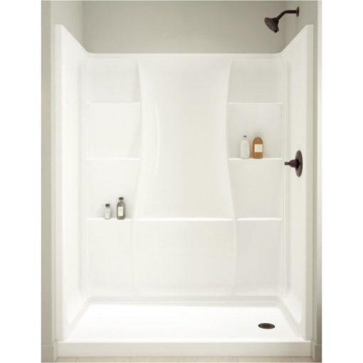 Delta Classic 400 3-Piece 60 In. L x 32 In. D Shower Wall Set in White