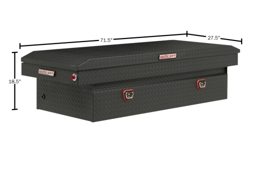 Weather Guard Saddle Truck Tool Box Aluminum Full Extra Wide Textured Matte Black - Image 5