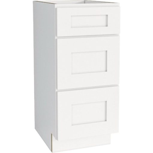 CraftMark Plymouth Shaker 15 In. W x 24 In. D x 34.5 In. H White Drawer Base Kitchen Cabinet