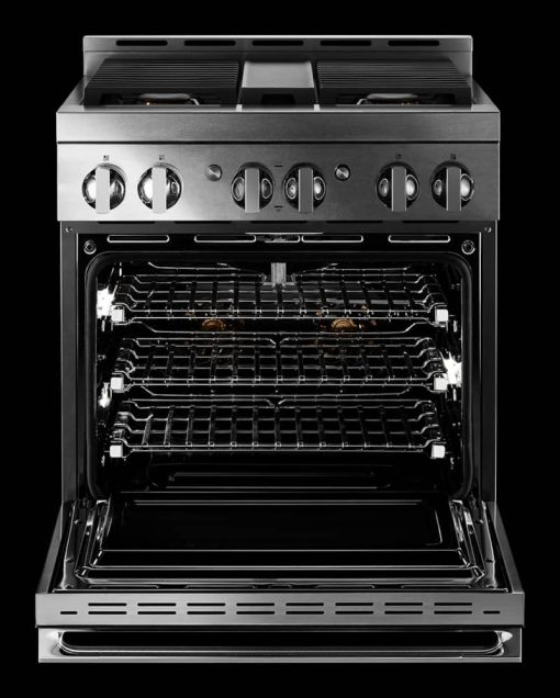 JennAir NOIR 30" Floating Glass Black And Stainless Steel Gas Professional-Style Range - Image 6