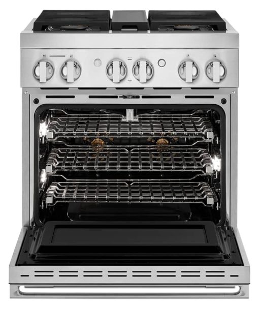 JennAir NOIR 30" Floating Glass Black And Stainless Steel Gas Professional-Style Range - Image 2