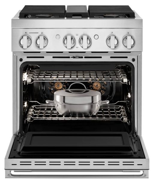 JennAir NOIR 30" Floating Glass Black And Stainless Steel Gas Professional-Style Range - Image 3