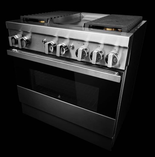 JennAir NOIR 36" Stainless Steel Professional-Style Dual-Fuel Range With Chrome-Infused Griddle - Image 7